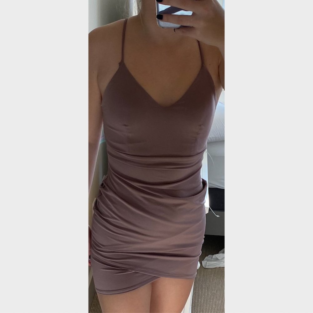 brown bodycon dress